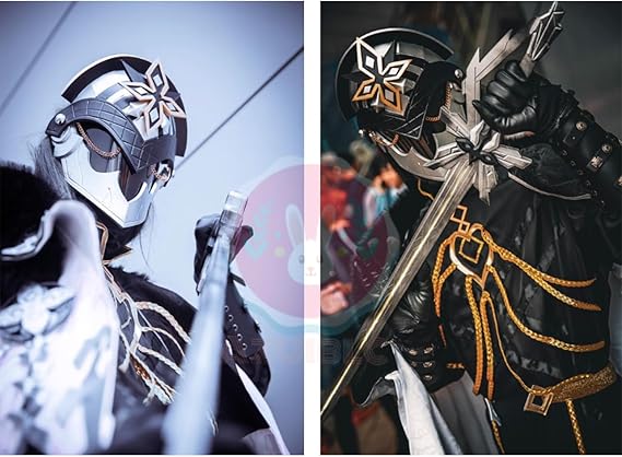 Amazon.co.jp: [azuiblc] コスプレ道具 原神 隊長 仮面 カピターノ